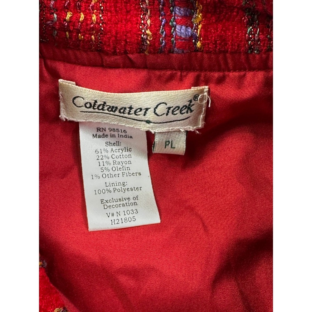 Coldwater Creek Red Patchwork Tapestry Jacket Wom… - image 3